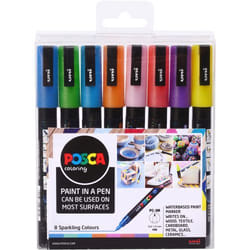 Uni-Ball PC-3M Paint Marker Assorted Sparkling Colours (Pack 8) - 1535
