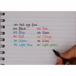 UB-157 Eye Rollerball Pens. Premium Fine 0.7mm Ballpoint Tip for Super Smooth Handwriting, Drawing, Art, Crafts and Colouring. Fade and Water