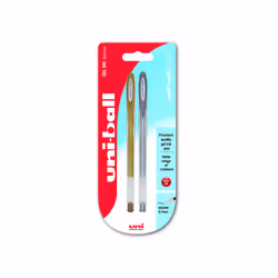 uni-ball 153486732 Signo Gel UM-120 Signo Rollerball Pen - Gold/Silver, Pack of 2