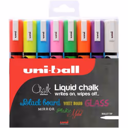 Uni-Ball UNI CHALK MARKERS MEDIUM AST PK8