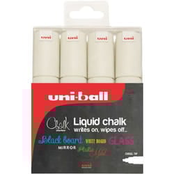 Uni-Ball Chalk Marker Chisel Tip Broad White (Pack 4) - 153494344