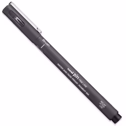 uni-ball PIN Fineliner Technical Drawing Pens - Set of 3 - Brush, Dark Grey