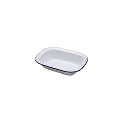 28cm Oblong Enamel Pie Dish - Falcon White Oven Baking Tin x -  pie dish oblong falcon white enamel 28cm oven baking tin x