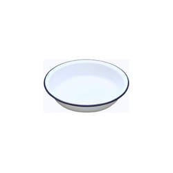18cm Round Enamel Pie Dish - Falcon White x Traditional -  round falcon pie 18cm dish enamel white x traditional