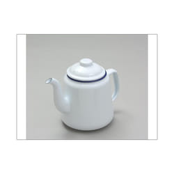 Falcon Teapot White/ Blue Rim 14cm 69614WH