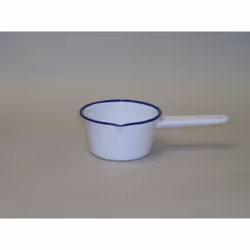 Falcon 14cm White Enamel Milk Pan White Blue Rim [54214WH]