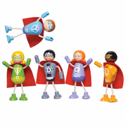 Bigjigs Toys Superhero Figure Pack, 3 yr(s), Multicolour