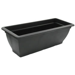 60cm Long Indoor/Outdoor Flower Pot, Black Plastic Planting Trough - 1