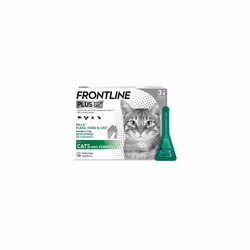 FRONTLINE Plus Flea & Tick Treatment for Cats and Ferrets - 3 Pipettes
