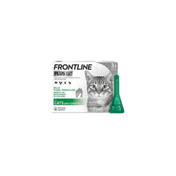 FRONTLINE Plus Flea & Tick Treatment for Cats and Ferrets - 3 Pipettes