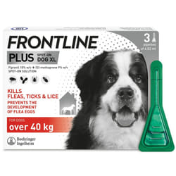 FRONTLINE Plus Flea & Tick Treatment X Large Dog (40+ kg) 3 Pipette Pack