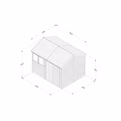 Timberdale 10x8 Reverse Apex Shed - Double Door