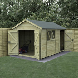 Timberdale 12x8 Apex Shed - Double Door, Combo