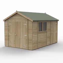 Timberdale 12x8 Apex Shed - Double Door, Combo