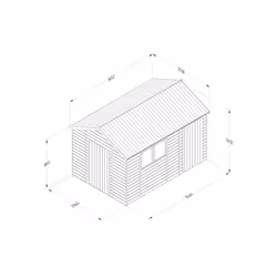 Timberdale 12x8 Apex Shed - Combo