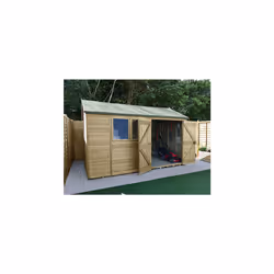 Timberdale 12x8 Reverse Apex Shed - Double Door