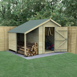 Timberdale 6x8 Apex Shed With Log Store