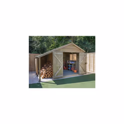 Timberdale 10x8 Apex Shed - Double Door With Log Store
