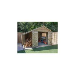 Timberdale 10x8 Apex Shed - Double Door With Log Store