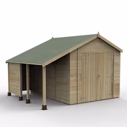 Timberdale 10x8 Apex Shed - Double Door With Log Store