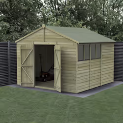 Beckwood 10x10 Apex Shed - 4 Windows - Double Door
