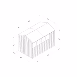Beckwood 6x10 Apex Shed - 4 Windows - Double Door