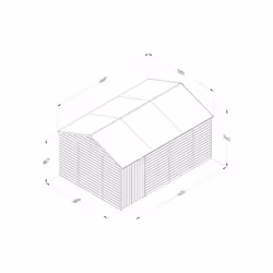 Beckwood 15x10 Reverse Apex Shed - No Windows - Double Door