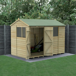 Beckwood 10x6 Reverse Apex Shed - 4 Windows - Double Door
