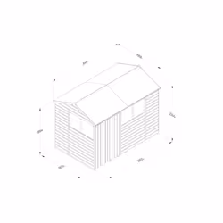 Beckwood 10x6 Reverse Apex Shed - 4 Windows - Double Door