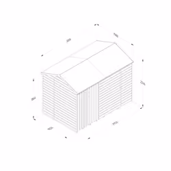 Beckwood 10x6 Reverse Apex Shed - No Windows - Double Door