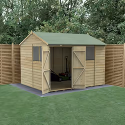 Beckwood 10x8 Reverse Apex Shed - 4 Windows - Double Door