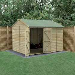 Beckwood 10x8 Reverse Apex Shed - No Windows - Double Door