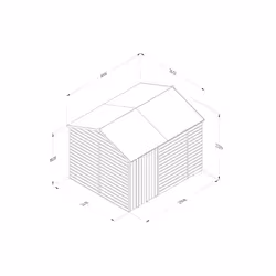 Beckwood 10x8 Reverse Apex Shed - No Windows - Double Door
