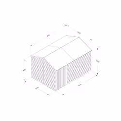 Beckwood 12x8 Reverse Apex Shed - No Windows - Double Door