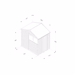 Beckwood 5x7 Reverse Apex Shed - 2 Windows - Double Door