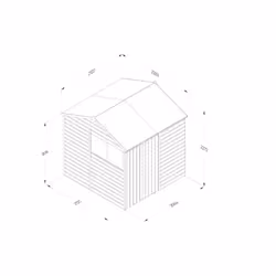 Beckwood 7x7 Reverse Apex Shed - 2 Windows - Double Door
