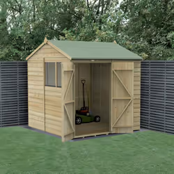 Beckwood 7x7 Reverse Apex Shed - 2 Windows - Double Door (Including assembly - mainland UK only)