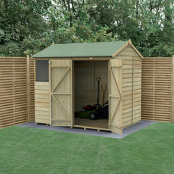 Beckwood 8x6 Reverse Apex Shed - 2 Windows - Double Door