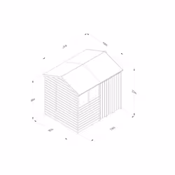 Beckwood 8x6 Reverse Apex Shed - 2 Windows - Double Door