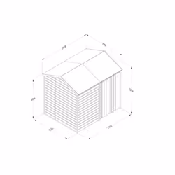 Beckwood 8x6 Reverse Apex Shed - No Windows - Double Door