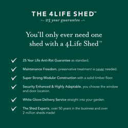 4LIFE Apex Shed 8x12 - Double Door - 6 Window