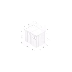 4LIFE Pent Shed 7x5 - Single Door - 2 Windows