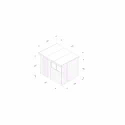4LIFE Pent Shed 8x6 - Single Door - 2 Windows