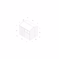 4LIFE Reverse Apex Shed 8x6 - Single Door - 2 Windows