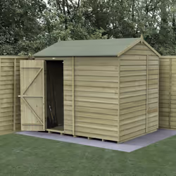 4LIFE Reverse Apex Shed 8x6 - Single Door - No Windows (Installation)