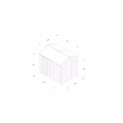 4LIFE Reverse Apex Shed 8x6 - Single Door - No Windows (Installation)