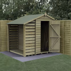 4LIFE Apex Shed 4x6 - Single Door - No Windows - With Lean-To
