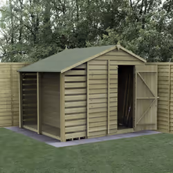 4LIFE Apex Shed 6x8 - Single Door - No Windows - With Lean-To