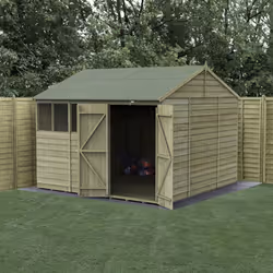 4LIFE Reverse Apex Shed 10x10 - Double Door - 4 Windows