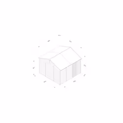 4LIFE Reverse Apex Shed 10x10 - Double Door - No Windows
